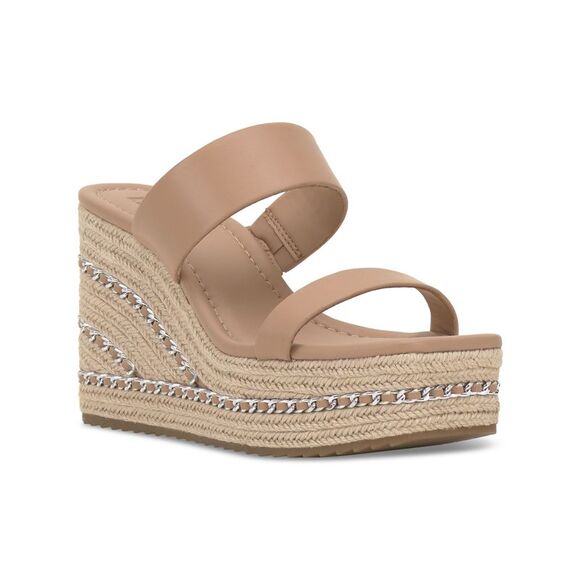 INC Shoes - INC Womens Beige 1-1/2" Chain Platform Nylana Wedge Espadrille Shoes 9.5 M